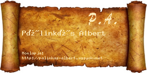 Pálinkás Albert névjegykártya