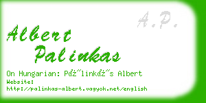 albert palinkas business card